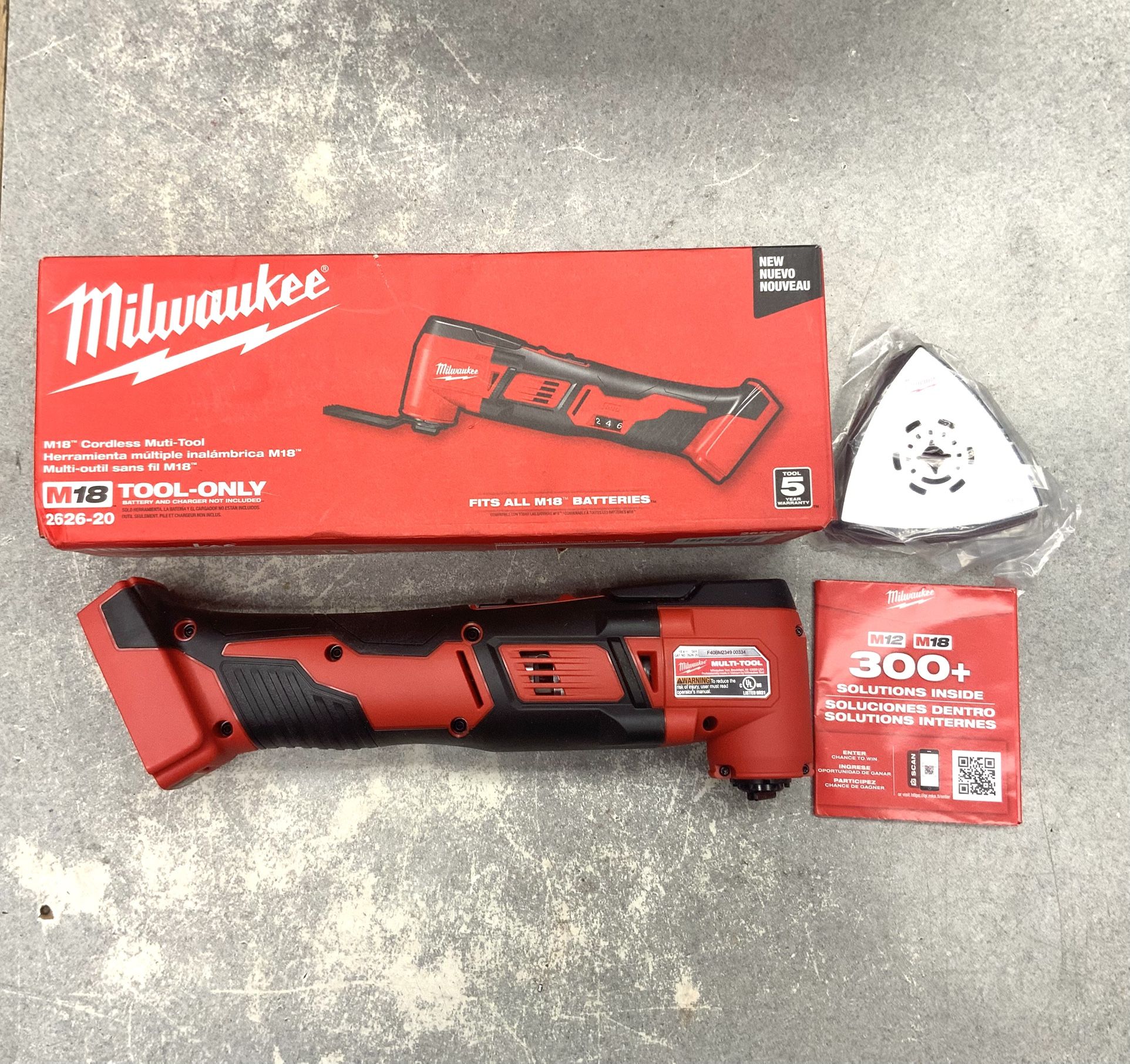 Milwaukee Cordless Multi tool M18 2626-20 Handheld Versatile Oscillation Angle Barrel Grip LED Light Construction Metal Plastic Wood Steel Performance