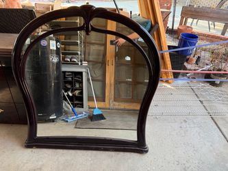 Arched Wood Wall Mirror – 44” x 42”