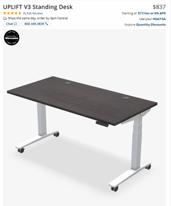 UPLIFT  Standing Desk 60x30 – Like New + Accessories
