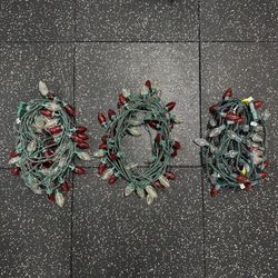 3x - 50 Count Red and Warm White Steady Lit Super Bright C9 LED Christmas Lights w/ Light  Clips