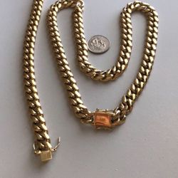 Miami Cuban Link Chain Set Brand New Stainless Steel 