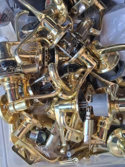 Lot of Brass Door Lever Handles and Hardware