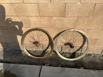 Gold Bicycle Wheel Set Pair