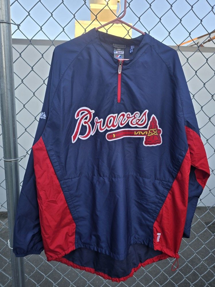 Majestic Atlanta braves PullOver Windbreaker sz.xl