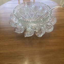 Crystal punch bowl set
