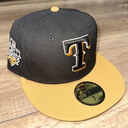 Texas Rangers MLB New Era Exclusive Black Dome Sandstorm Fitted Hat Cap Size 7