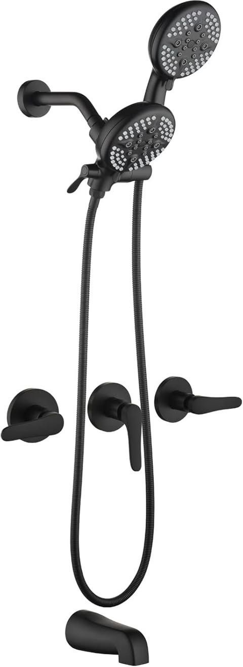 3-Handle Shower & Tub Faucet Set