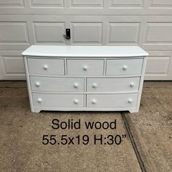 Solid Wood White Dresser 