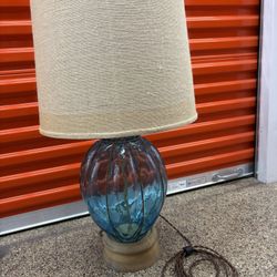 Lamp/Vintage lamp/table lamp/Vintage blue glass lamp