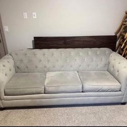 Grey Upholstered Couch 