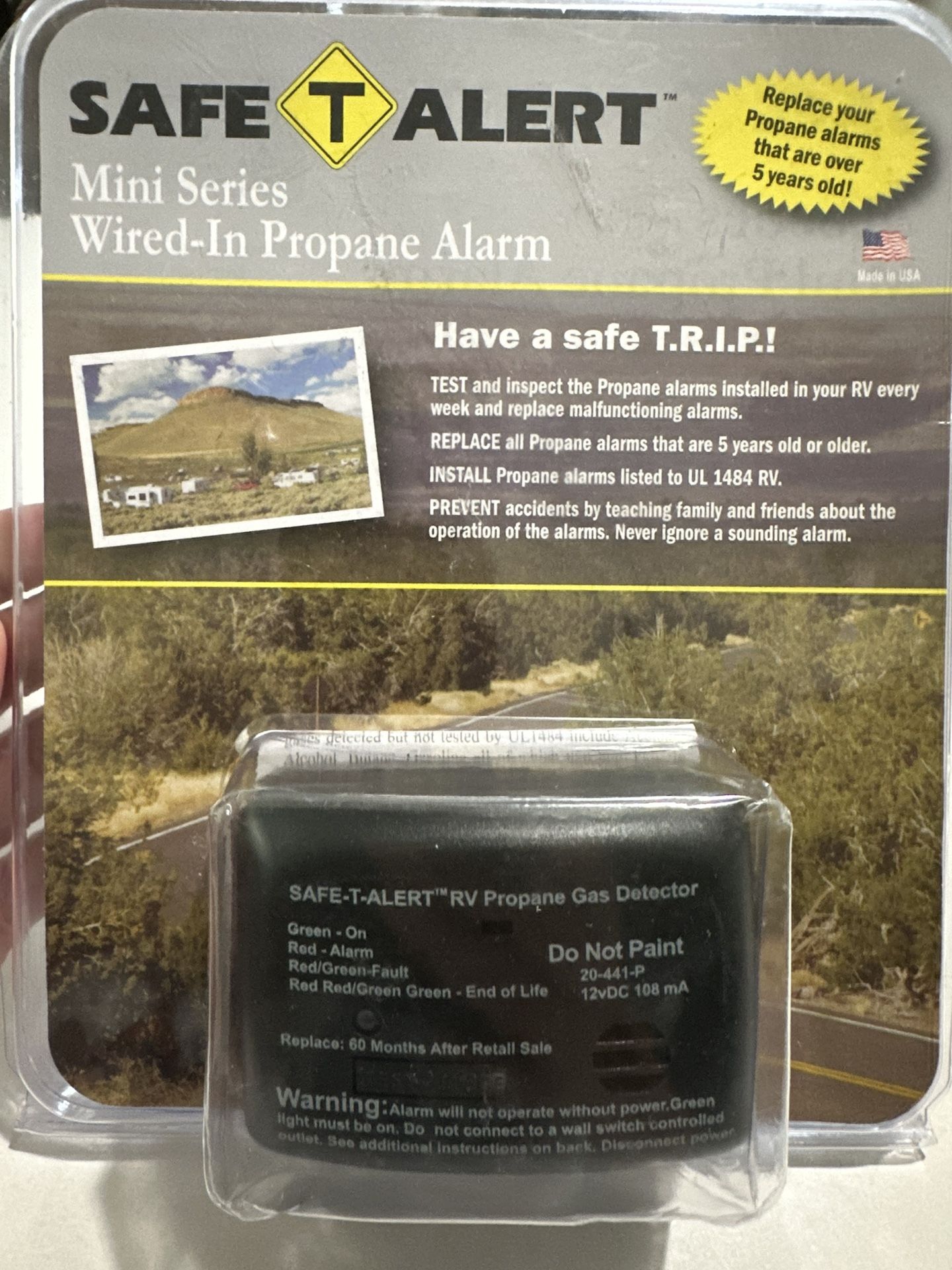 Safe T Alert RV Mini Series Wired-In Propane Alarm