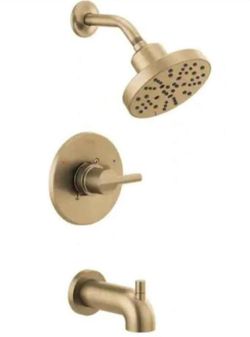 Delta Nicoli Gold Single-Handle 5-Spray Tub and Shower Faucet with H2OKinetic Technology in Champagn