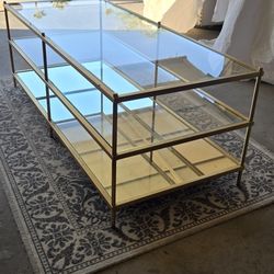 Beautiful Vintage Glass Mirror Table 