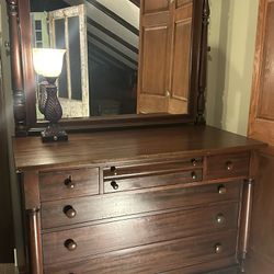Estey Antique Dresser & Chest With Mirrors