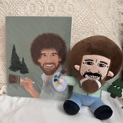 Bob Ross Happy Trees Painting & Plush