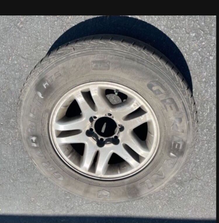 1 X LT265/70r17 6x5.5 6x139.7  Stock Tacoma Tundra 4Runner Sequoia Rim Wheel Yukon Tahoe Good Treads Tire!!!