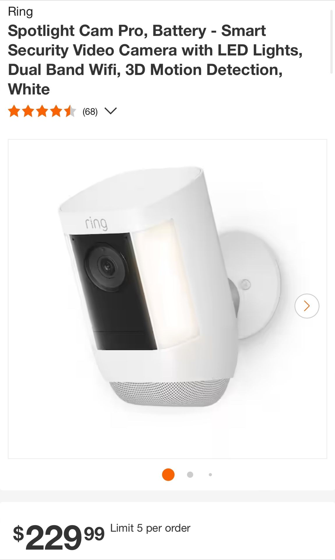 NEW Ring Spotlight Cam Wirefree Battery HD Security Camera TwoWay