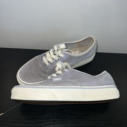 Vans Men’s Sz 5 Women’s 6.5 Chambray Woven Authentic Sneakers Blue Gray