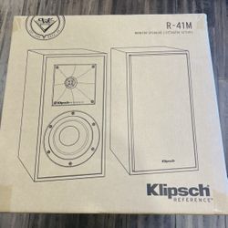 Klipsch R-41M Reference Monitor Bookshelf Speakers - High-Efficiency Audio | Copper-Spun Woofers 