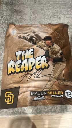 San Diego Padres Mason Miller The Reaper Theme game blanket sealed in package