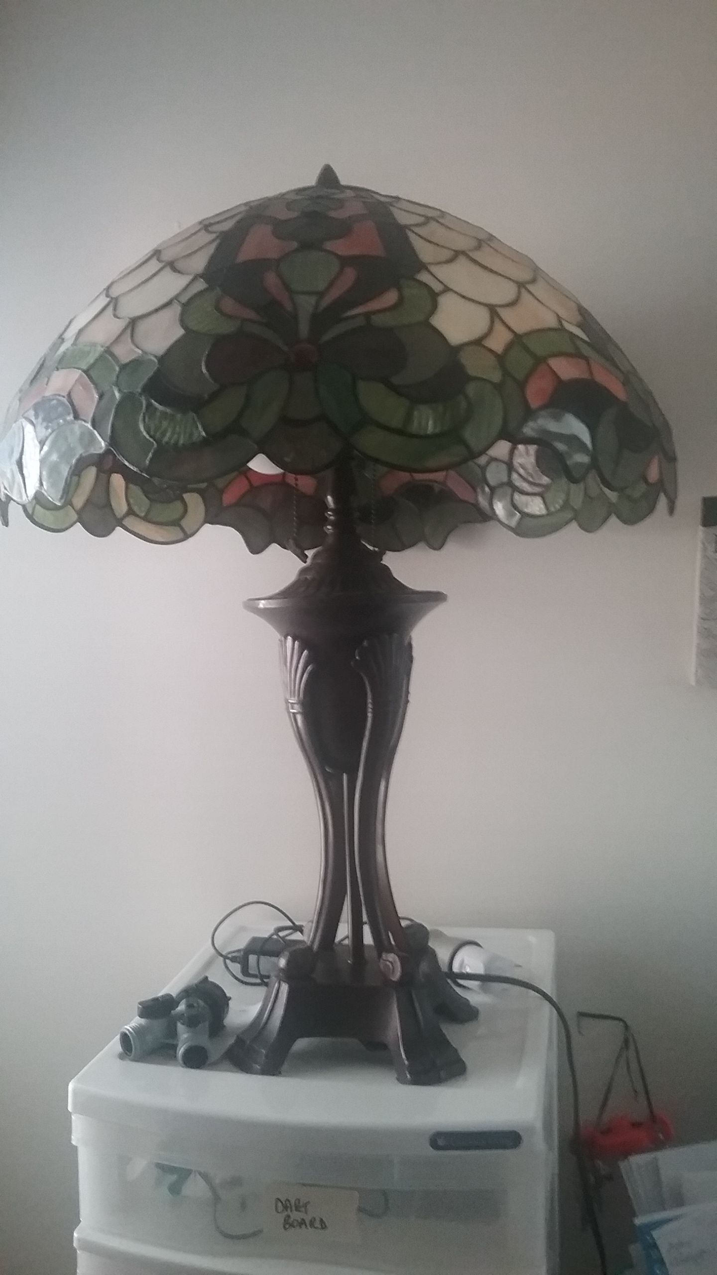 Tiffany like lamps. 24"tall. 20"wide. Weight about 12#each.