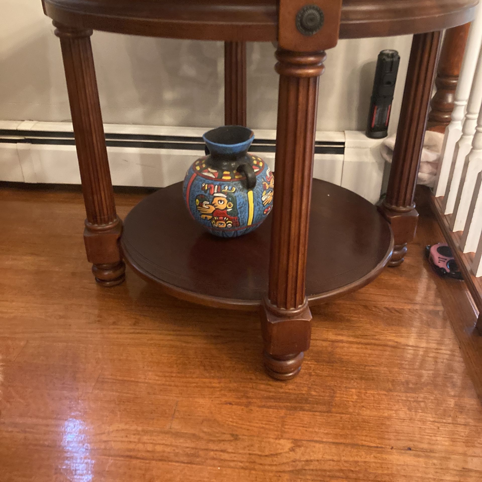 Two end tables, all wood