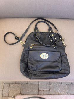 Emma Fox Soft Leather Handbag Satchel Purse Crossbody Black Large Bag
