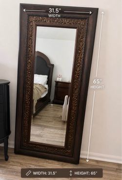 Large Decorative Full-Length Mirror – 31.5” x 65” – Excellent Condition