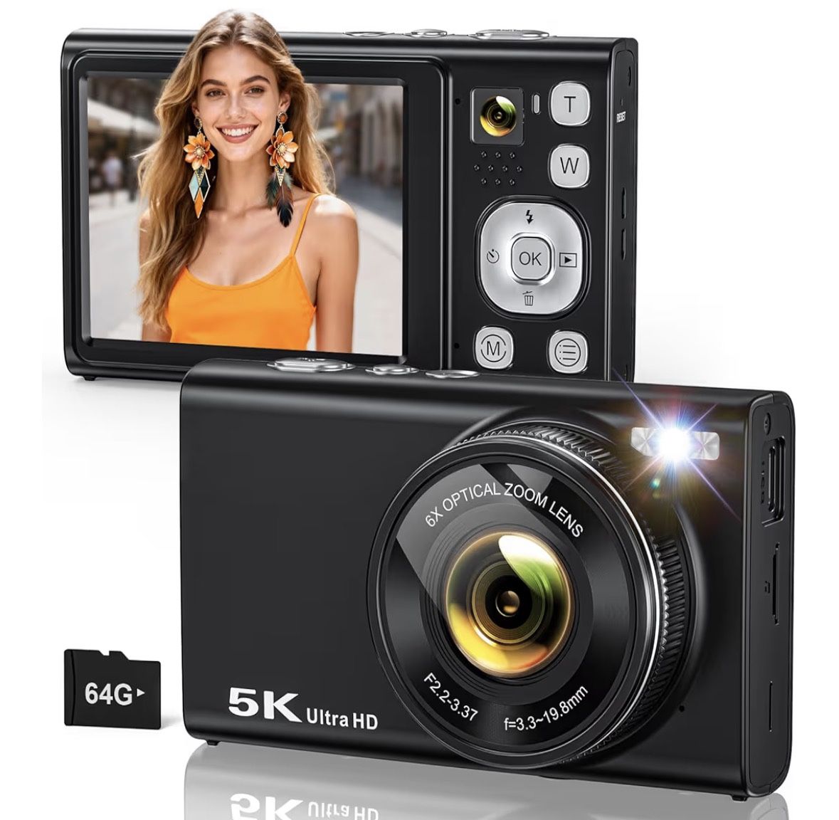 Brand New 5K Digital Camera for Photography with 6X Optical Zoom
