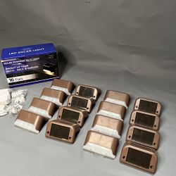 16 Piece Bronze Finished LED Solar Deck Lights