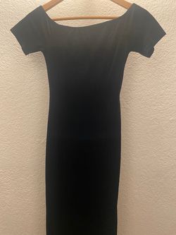 Black Velvet fitted long Homecoming dress