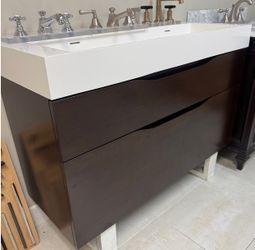 Madeli Bolano 48" Double Vanity w/ Integrated Trough Sink Top