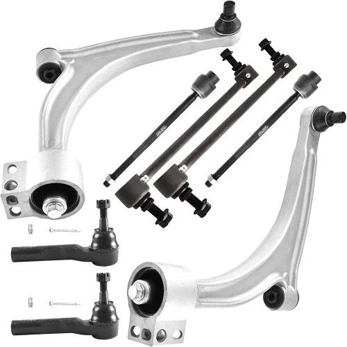 ASTARPRO - 8Pcs Front Suspension Kits Front Lower Control Arms Inner&Outer Tie Rods Sway Bar Links Replacement for 2004-2012 Chevy Malibu,2005-2010 Po
