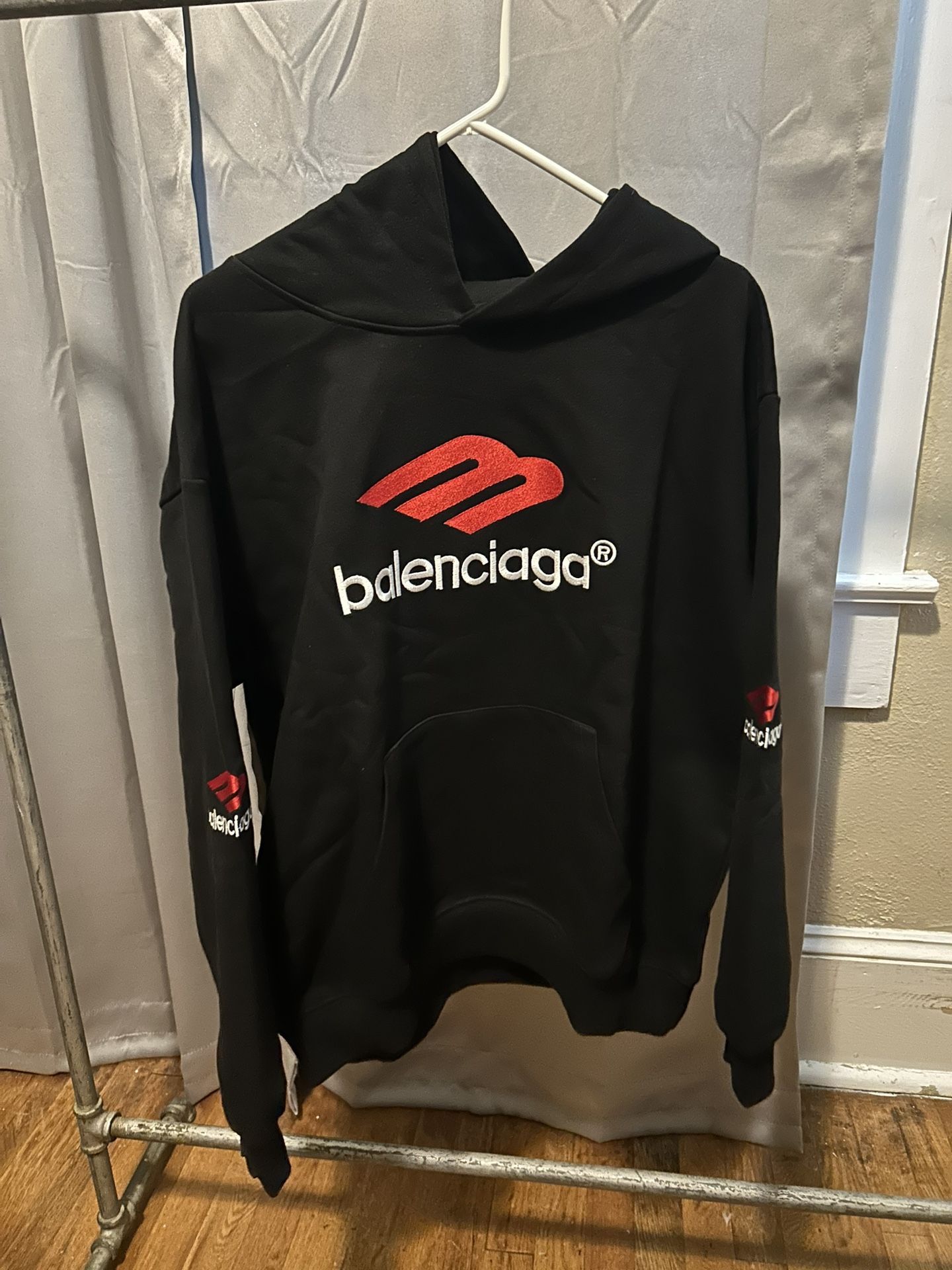 Balenciaga 3B Black and Red Hoodie