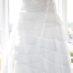 Alfred angelo Bridal Wedding Dress, Veil, And PetiCoat