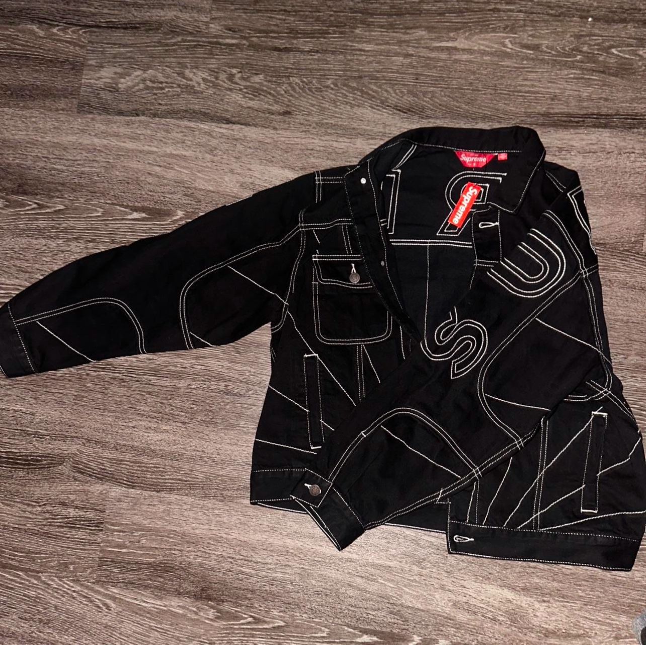 Supreme Radial Embroidered Denim Trucker Jacket