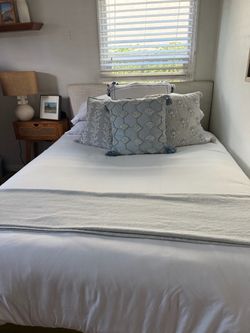 West Elm Antique Gold Brass Queen Bedframe