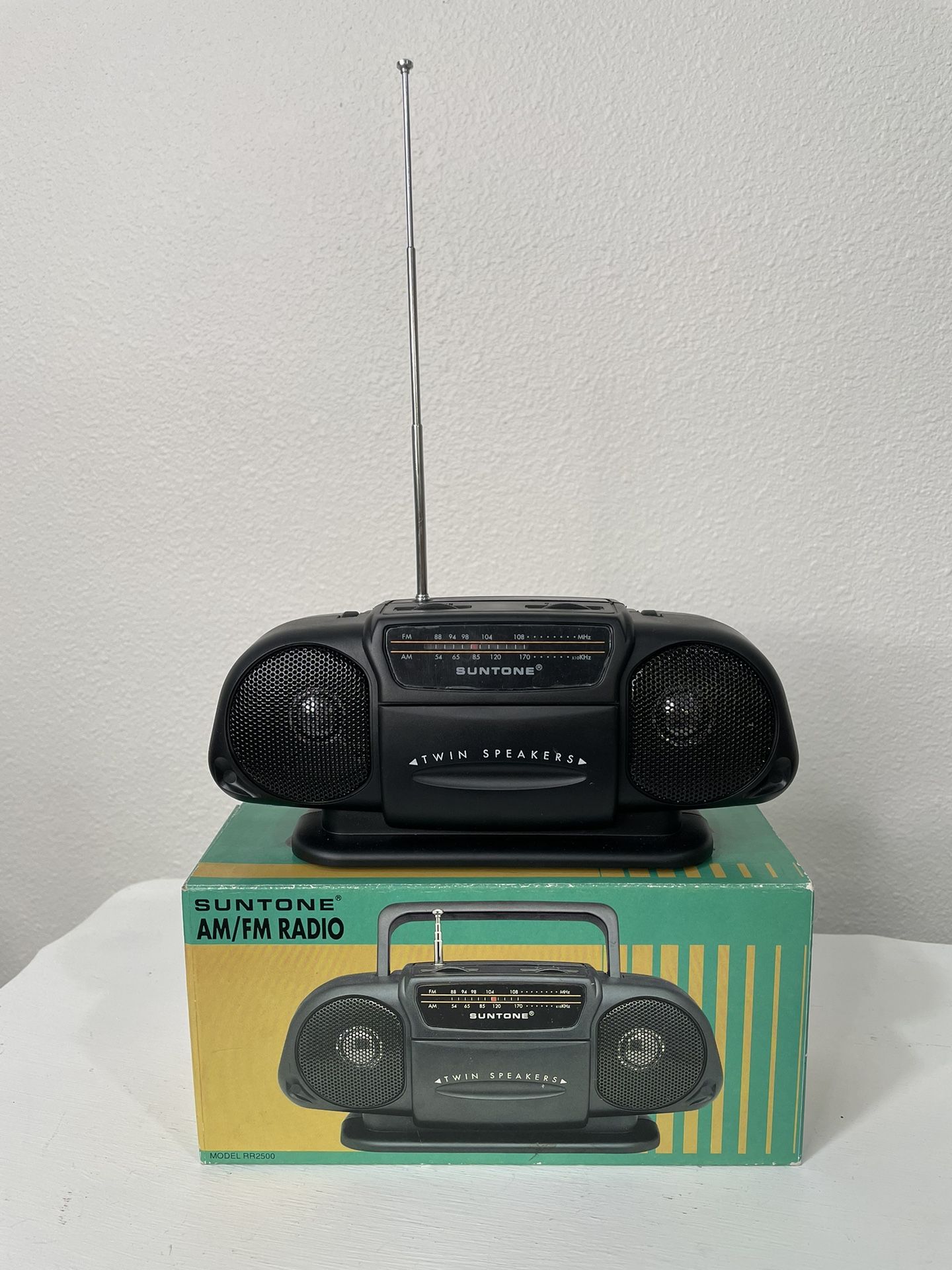 Suntone AM/FM Radio- Mini Cute Boom Box With Antenna - Music - Gift Idea