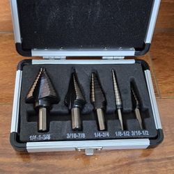 5 Pcs HSS Titanium Step Drill Bit Set (1/8" to 1-3/8")