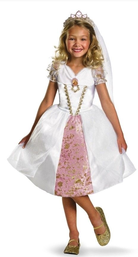 Rapunzel Wedding Dress Classic Size 4-6x Vail not included