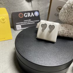 Moissanite Heart Earings