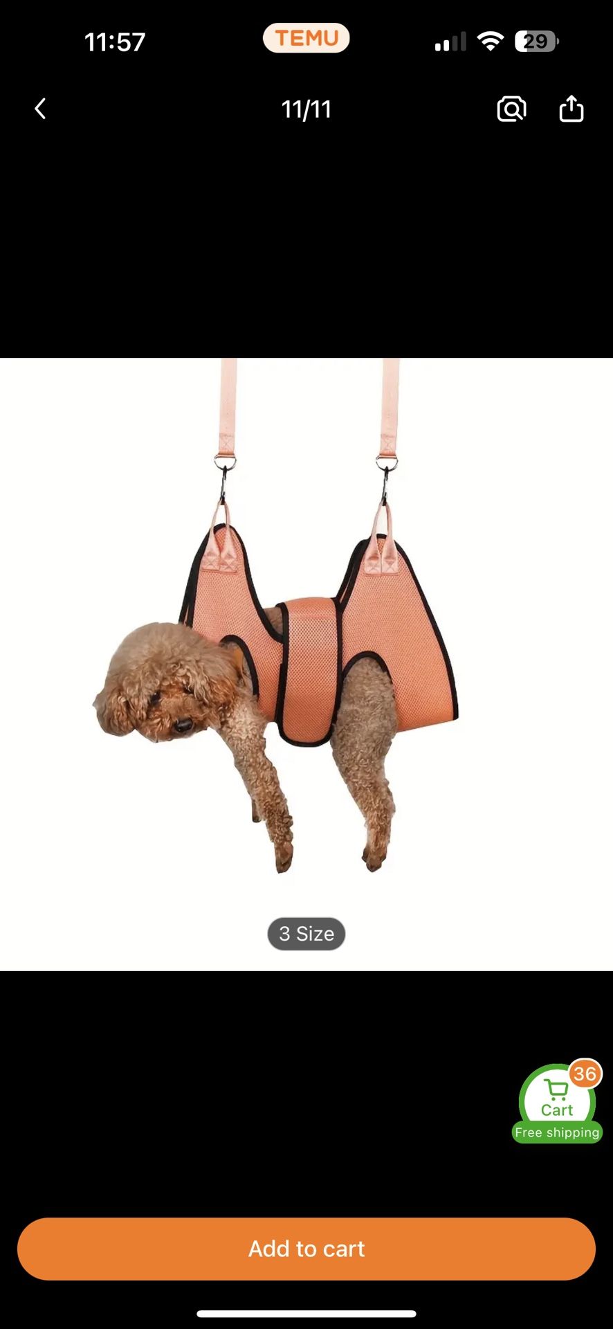 Pet Grooming Hammock $9
