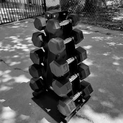 Hex Dumbbell Set with Rack Rubber Coated Cast Iron Weights 5-25lbs Set Brand New