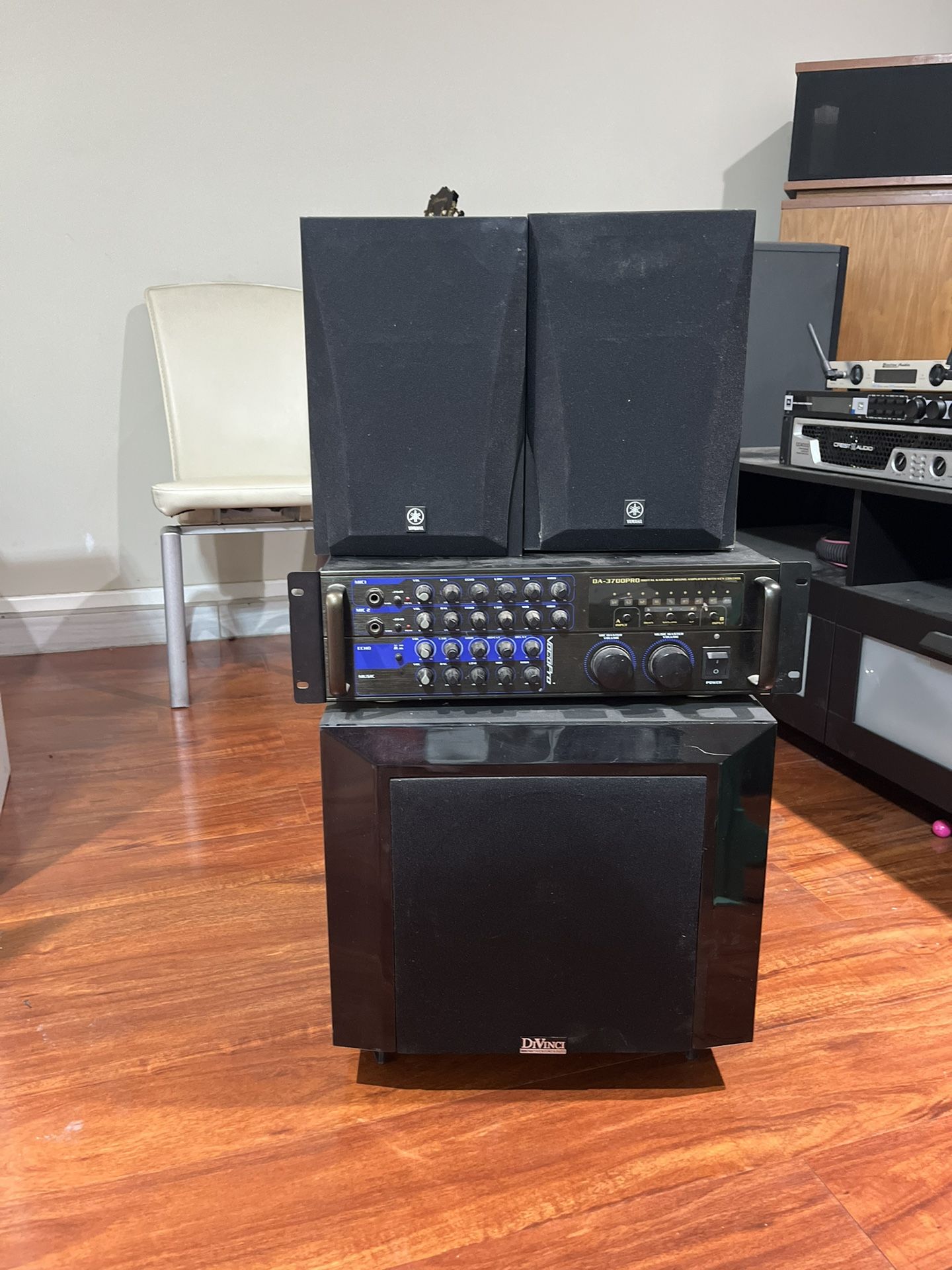 Combo Amplifier, Mixer, Speakers, Sub Woofer, & Wireless Microphone