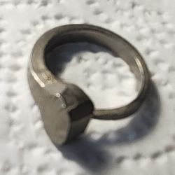 Vintage HORSESHOE NAIL Ring Nickel Like Man's Ring -  Men's Western Ring