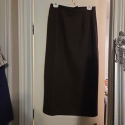 New Long Dark Brown Skirt Size, Fully Lined  Size 12. Never Worn. Great For Work