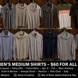 15 Men’s Medium Shirts – Ralph Lauren, Nautica, Calvin Klein, Perry Ellis & More