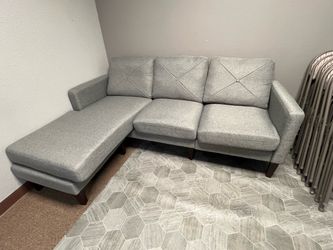 Gray Fabric Sectional Sofa with Chaise