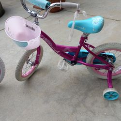 Girls Coewske 14 In. Purple Bike With Training Wheels