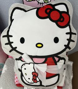 Hello Kitty Shaped Pillow & Throw Set 